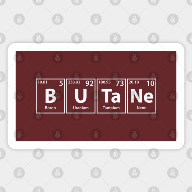 Butane (B-U-Ta-Ne) Periodic Elements Spelling Sticker by cerebrands